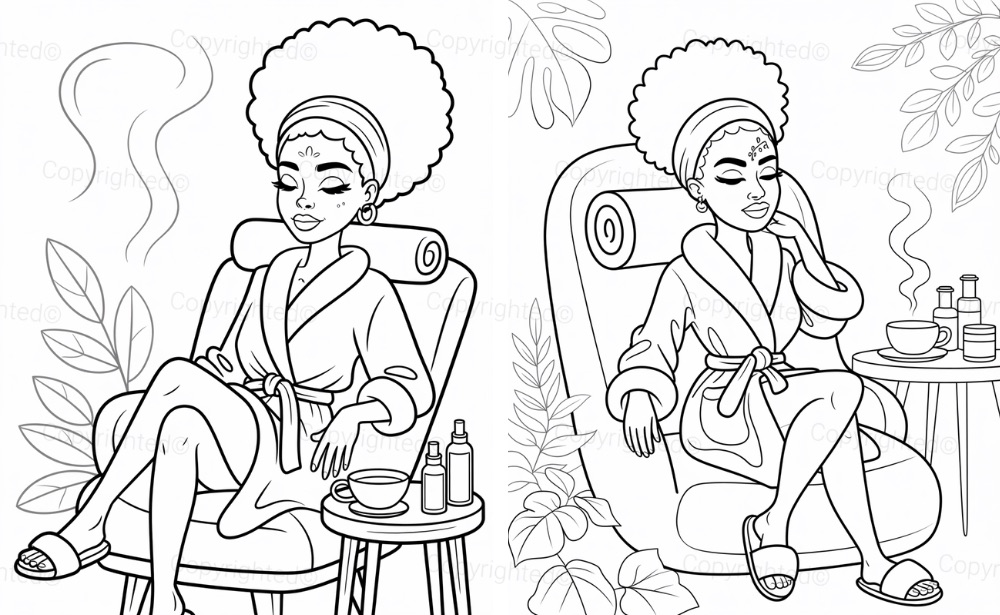 Black Woman Spa Day Relaxation