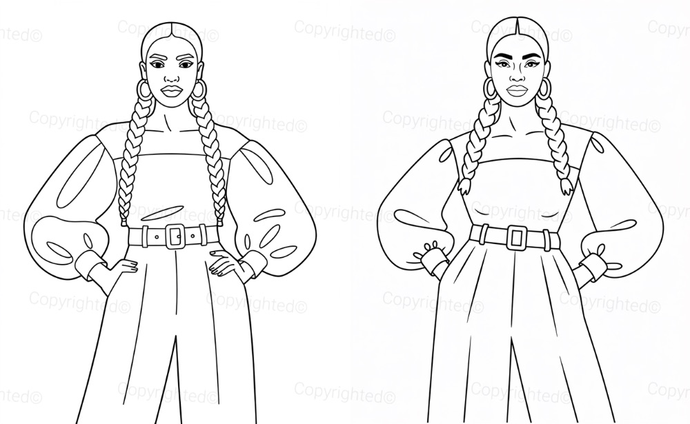 Black Woman in Fashion Statement Pose