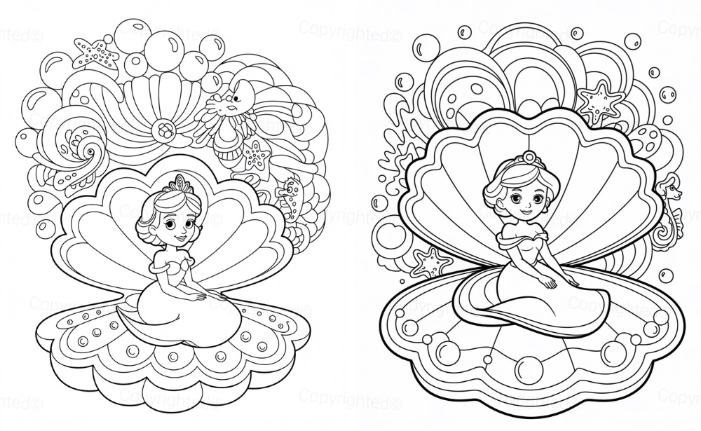 Princess in a Seashell Throne