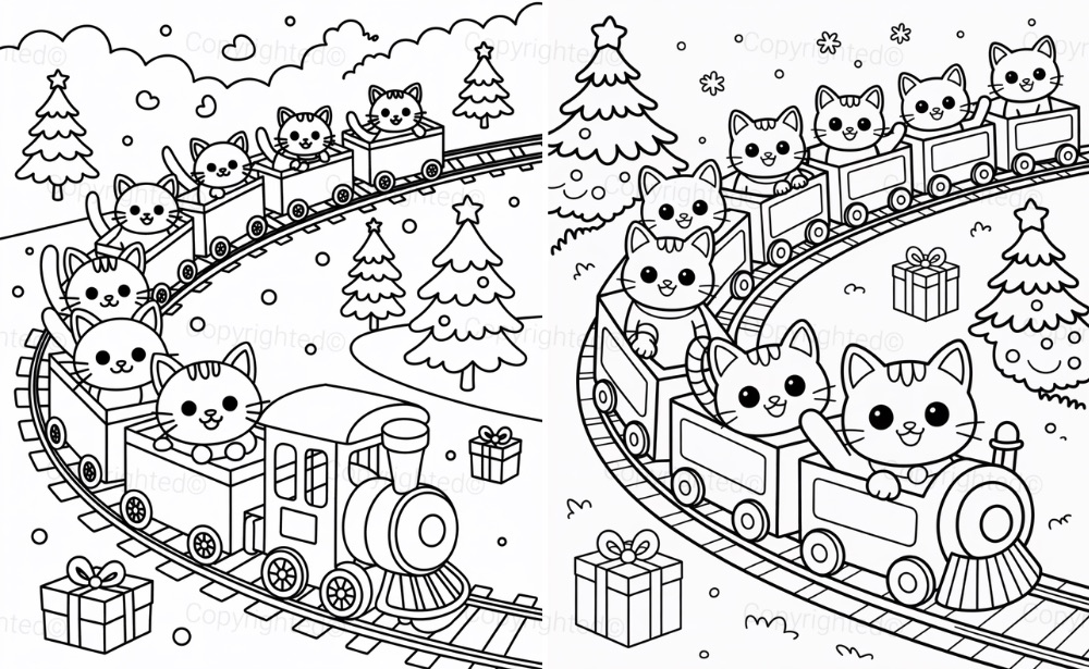Kitty Christmas Train