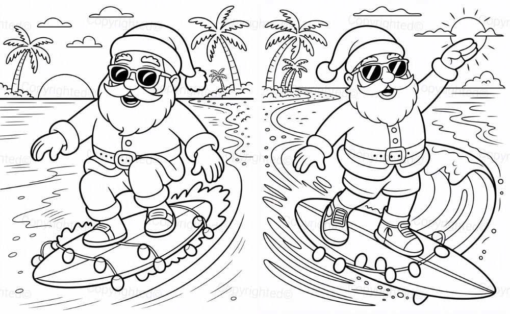 Surfer Santa