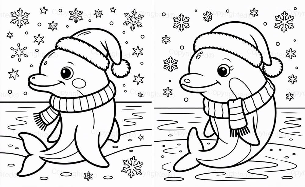 Winter Christmas Dolphin