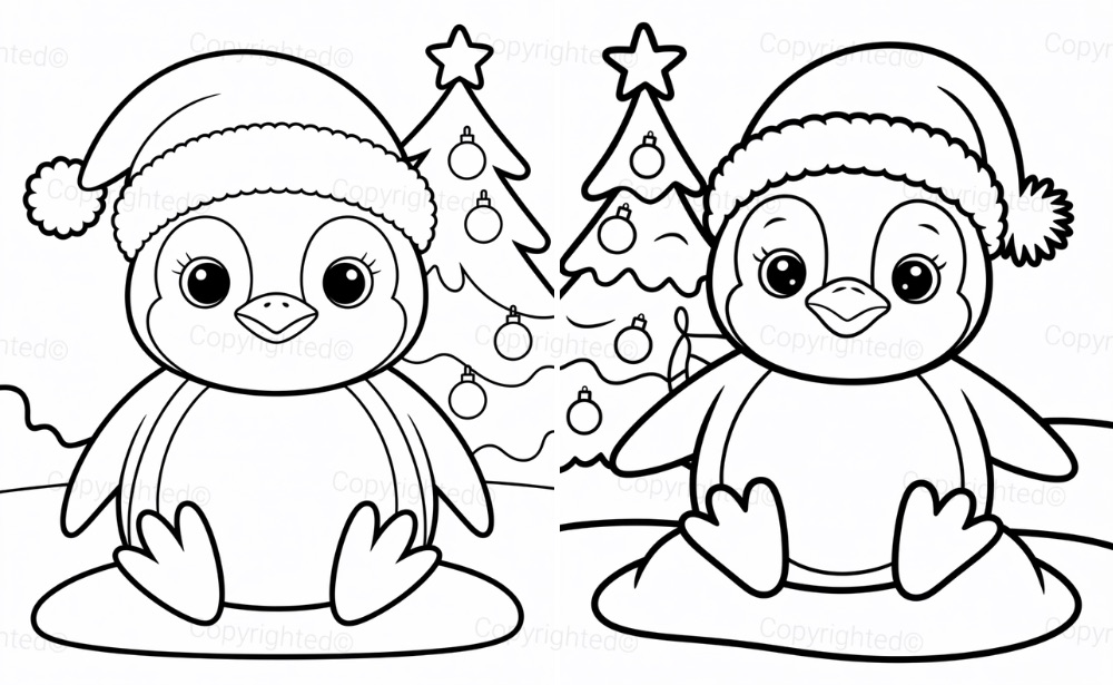 Sitting Baby Penguin Christmas