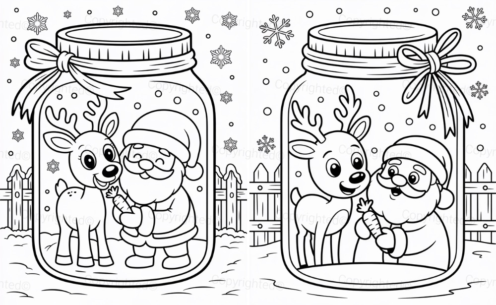Santa with Reindeer in a Jar