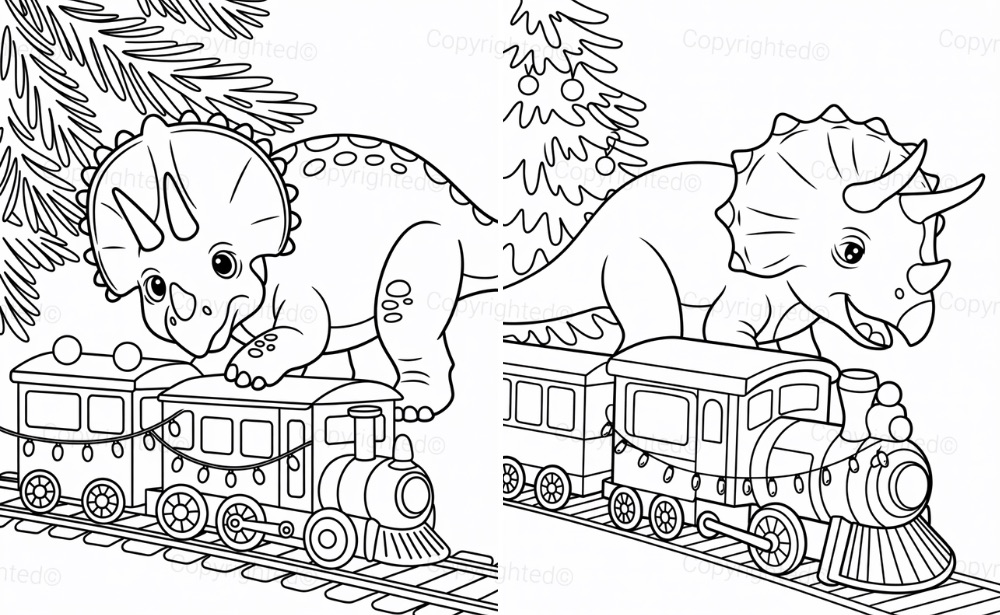 Dinosaur with Christmas Train