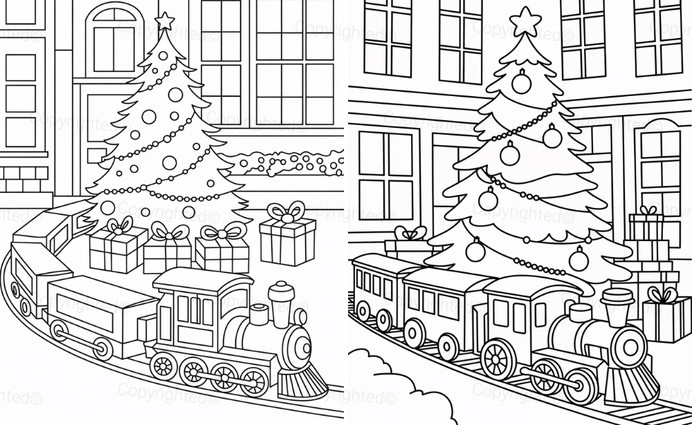 Christmas Tree with Train Set