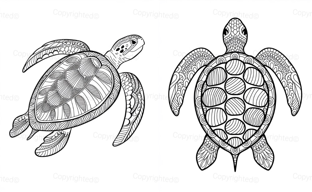 Mandala Patterned Sea Turtles